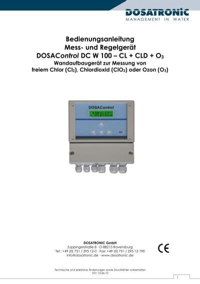 DOSAControl Serie DCW 100 DOSATRONIC GmbH