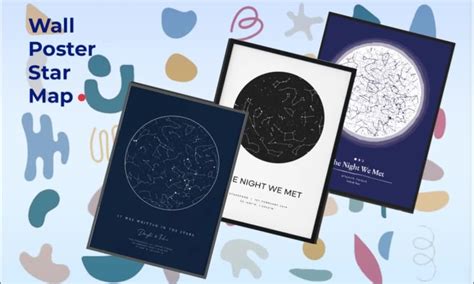 design  night sky map poster constellation star map poster