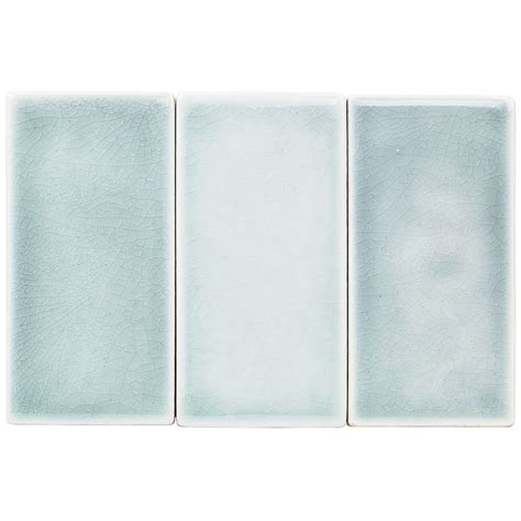 Nabi Arctic Blue X Crackled Ceramic Wall Tile Blue Tile Backsplash