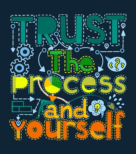 Trust The Process Hand Lettering Motivational Poster Stock