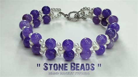 Diy Stone Beads Bracelet Ideas For Beginners Beaded Bracelet Tutorial