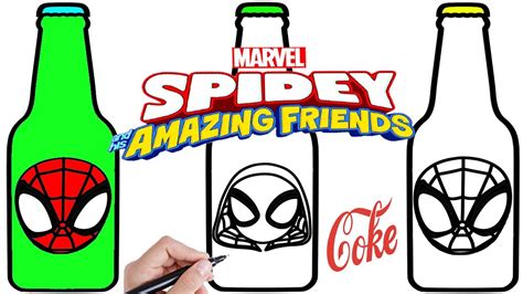 Spidey And His Amazing Friends Characters Coke Bottle Coloring Page