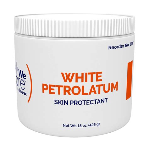 Dynarex White Petrolatum Petroleum Jelly for Dry Damaged or Cracked Skin Soothing White ...