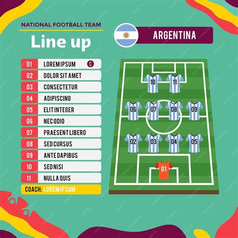 Premium Vector | Argentina Football Championship Line Up Team