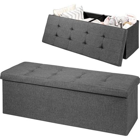 RELAX4LIFE Banc De Rangement Pliable En Tissu Oxford 120L Avec