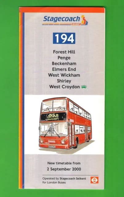 LONDON BUS TIMETABLE ~ Stagecoach Selkent 194: Forest Hill & Croydon ...