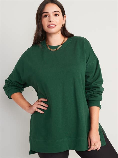 Oversized Boyfriend Garment Dyed Tunic Sweatshirt Old Navy