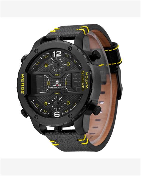 Riachuelo Rel Gio Masculino Weide Anadigi Wh B Preto E Amarelo