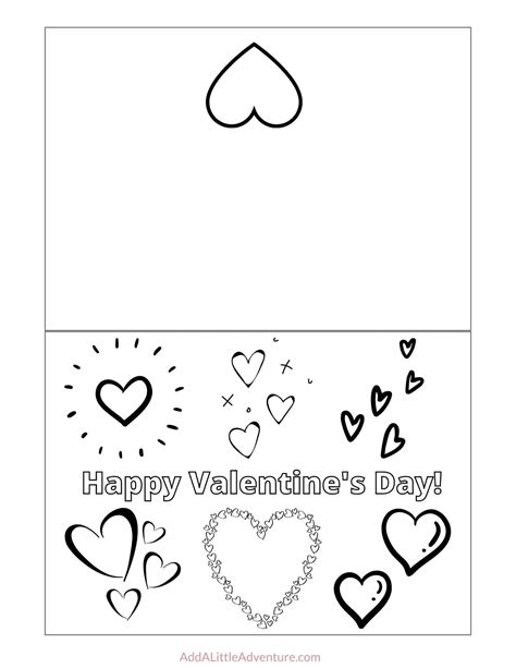 Foldable Printable Valentines Day Cards To Color