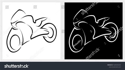 Black White Vector Motorcycle Abstract Motorcycle Stock Vector (Royalty ...