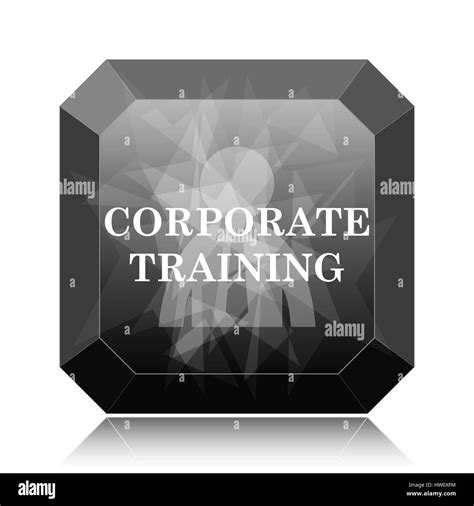 Corporate training icon, black website button on white background Stock ...