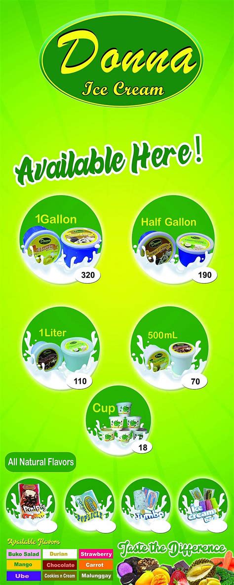 menu  donna ice cream restaurant davao city door  jmc building