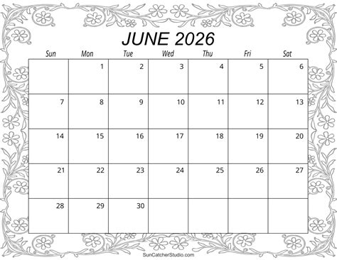 Free Printable June 2026 Calendar | Calendar 2025