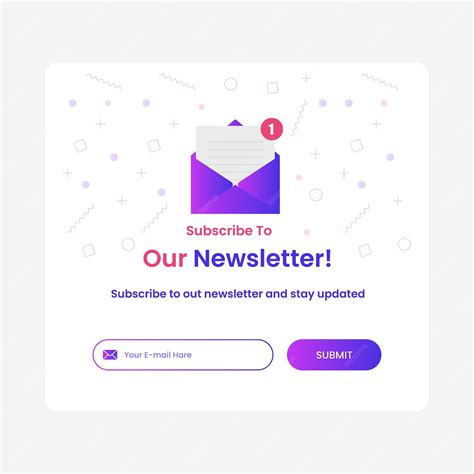 Premium Vector Subscription To Newsletter Pop Up Banner Template