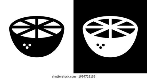 Half Orange Icon White Black Version Stock Vector (Royalty Free ...