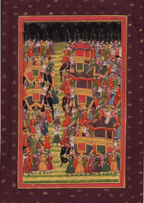 Mughal Miniature Painting Handmade Moghul Emperor Royal Wedding Mogul ...