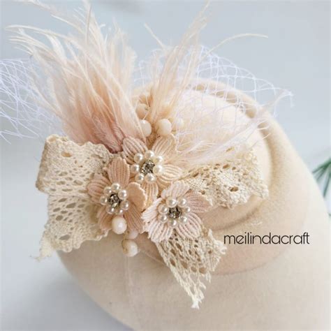 Jual Fascinator Topi Michiko Hat Aksesoris Topi Pesta Nude Series Topi