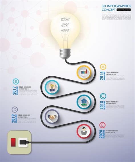 Light bulb timeline infographics — Stock Vector © sweetjinkz #108898186