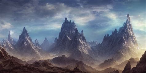 Krea Beautiful Matte Painting Of A Fantasy Mountains