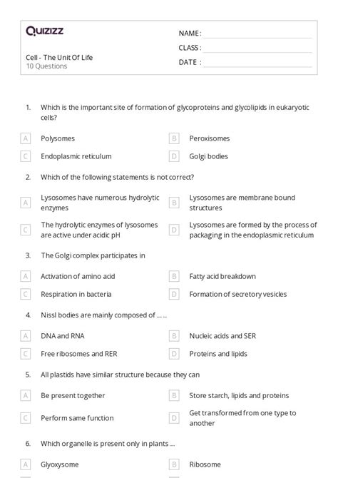 Evolution And The Tree Of Life Worksheets For Th Class On Quizizz