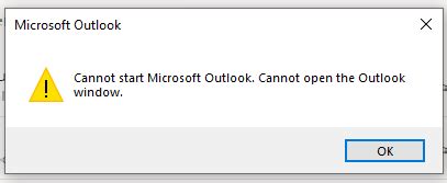 How To Fix The Error Cannot Start Ms Outlook Cannot Open The Outlook