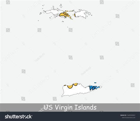 Us Virgin Islands Map Flag Map Stock Vector (Royalty Free) 1949350567