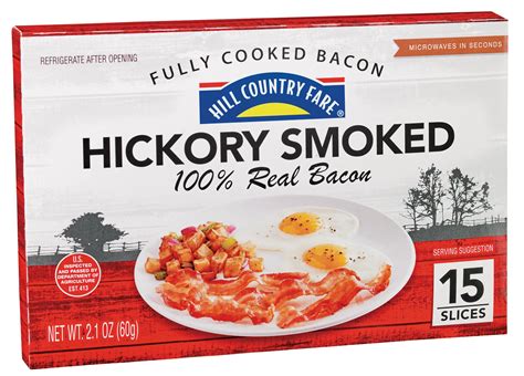 Hill Country Fare Fully Cooked Hickory Smoked Bacon Shop Bacon At H E B