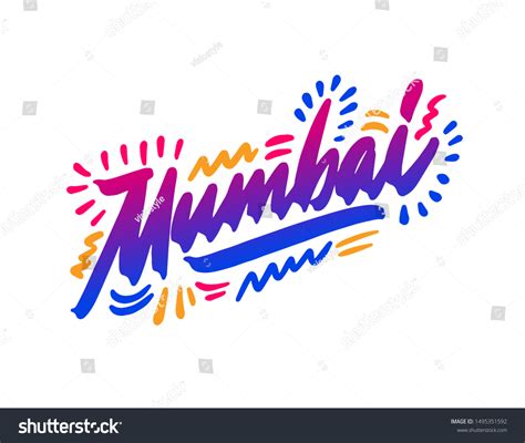 Mumbai Handwritten City Namemodern Calligraphy Hand Vector De Stock