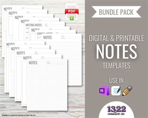 Digital Notes Template BUNDLE PACK for Notability Goodnotes - Etsy ...