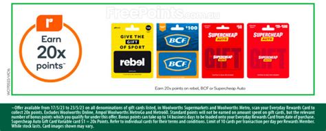 X Everyday Rewards Points On Rebel Bcf And Supercheap Auto Gift