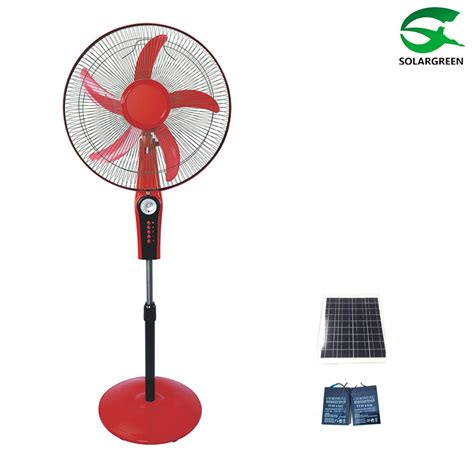 16 Solar Rechargeable DC 12V Floor Fan Stand Fan With High Efficiency