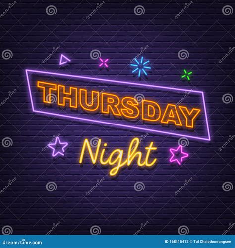 Thursday Night Neon Signboard Stock Illustration - Illustration of ...