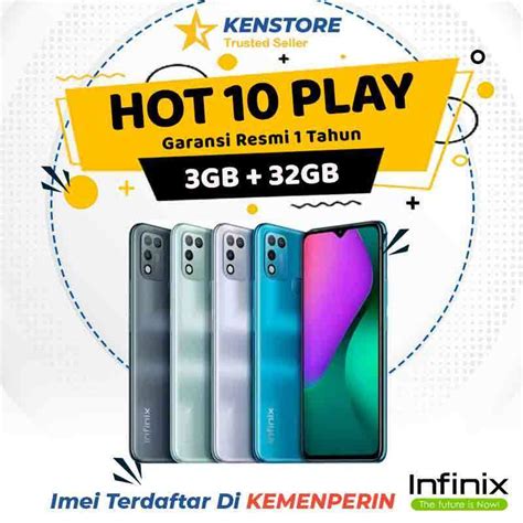 Promo Infinix Hot 10 Play 3 32GB Garansi Resmi Infinix Indonesia Green Diskon 4 Di Seller