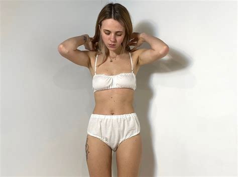 Organic Cotton Lingerie Set White Lingerie Home Bra Set Etsy