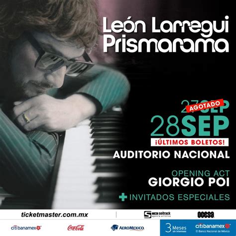 Localidades disponibles e invitados especiales para León Larregui en