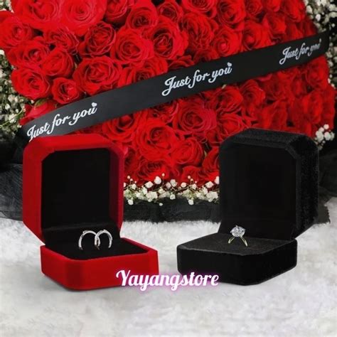 Jual Ring Box Kotak Cincin Beludru Kotak Perhiasan Cincin Nikah