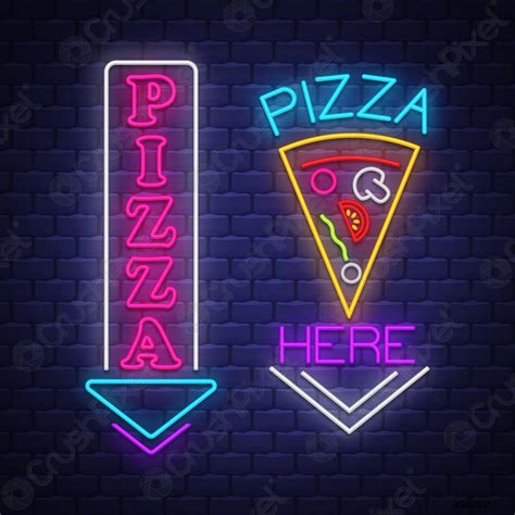 Vector Neon Pizza Slice Logo Line Stock Vector Royalty 50 OFF