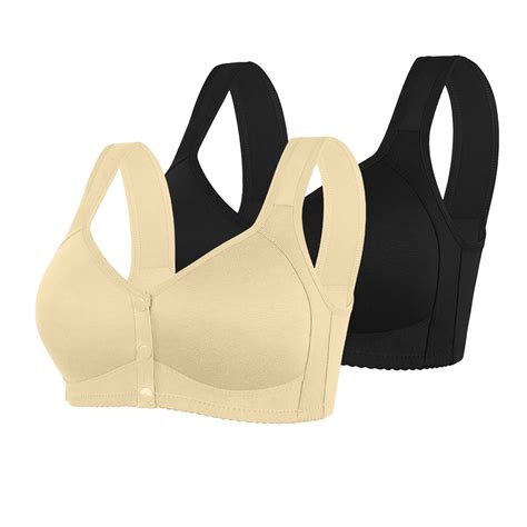 Snoarin Womens Plus Size Bras 2PC Wire Free Underwear Bra Seamles Push ...