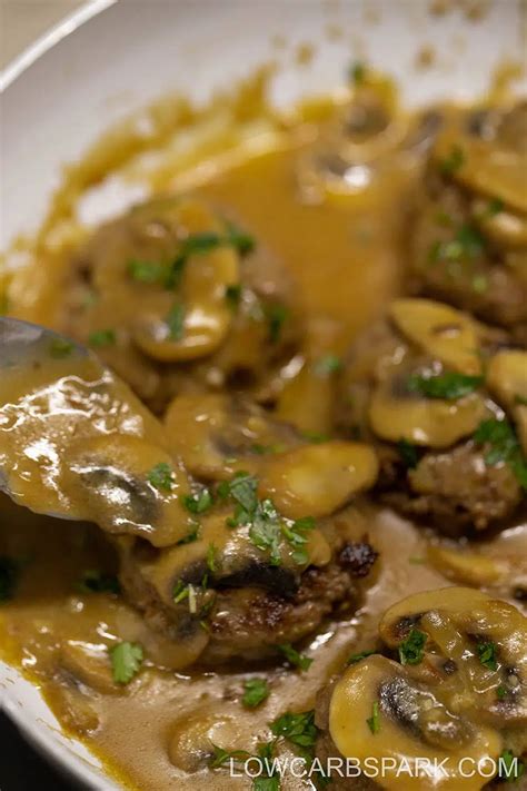 Easy Keto Salisbury Steak With Mushroom Gravy Low Carb Spark