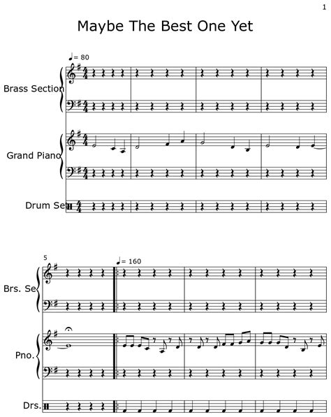 Maybe The Best One Yet Sheet Music For Brass Section Piano Drum Set