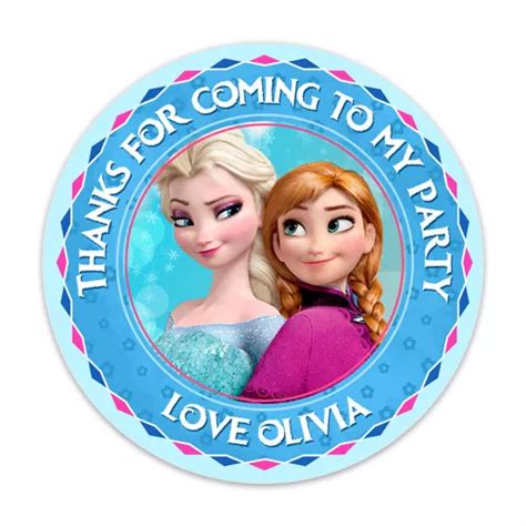 PERSONALISED FROZEN ELSA Anna Birthday Party Stickers Thank You Labels