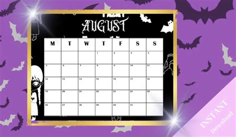 Wednesday Addams 2024 Wall Calendar Unofficial Yearly Etsy