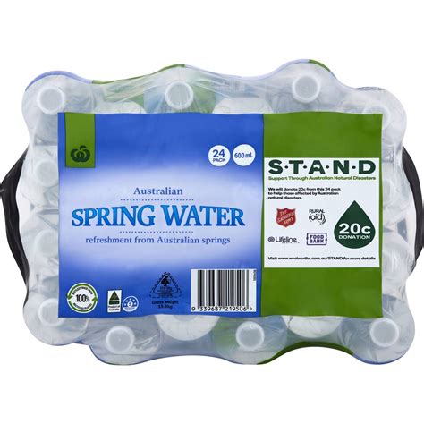 Woolworths Spring Water Bottles 600ml X24 Pack Woolworths