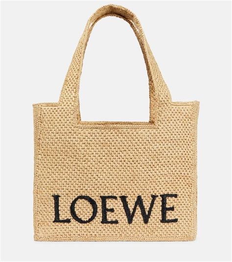 Paula S Ibiza Medium Logo Raffia Tote Bag In Beige Loewe Mytheresa