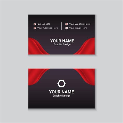 Premium Vector | Red And Black Business Card Template