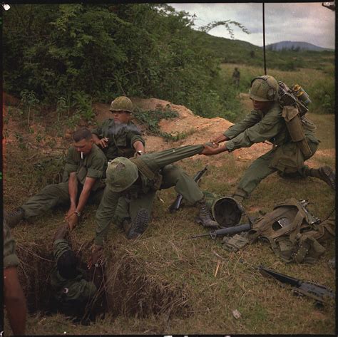 Being Lowered Into A Viet Cong Tunnel During Operation Oregon Recon