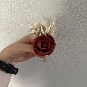 Terracotta Wedding Boutonniere And Corsage Set For Boho Theme Wedding