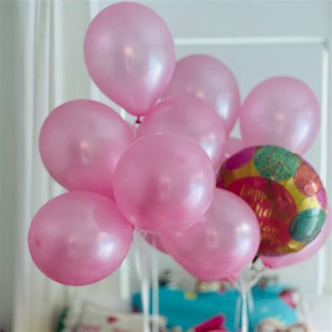 Pink birthday Balloons - Black Petals Flowers Shop