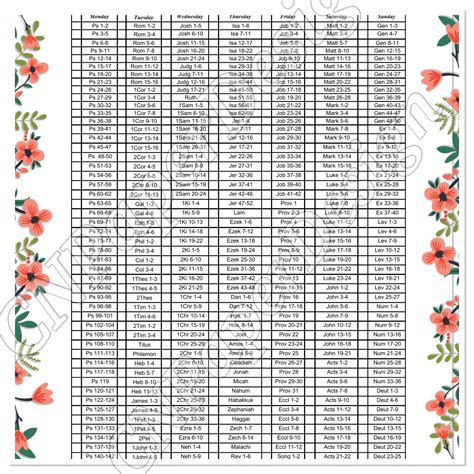 52 Week Bible Reading Plan Printable - Printable Word Searches