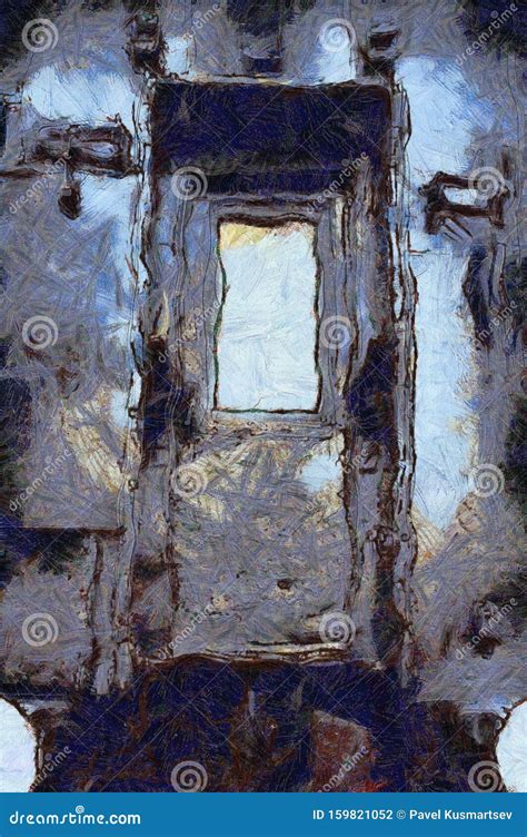 Mysterious Black Door. Illustration Art Stock Illustration - Illustration of concept, dark ...